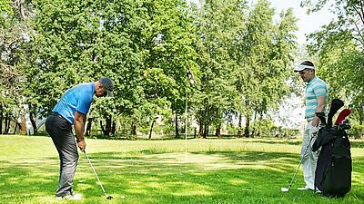 Golfing break: an outdoor activity